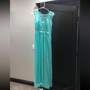 David’s bridal bridesmaids dress, color is SPA size 4